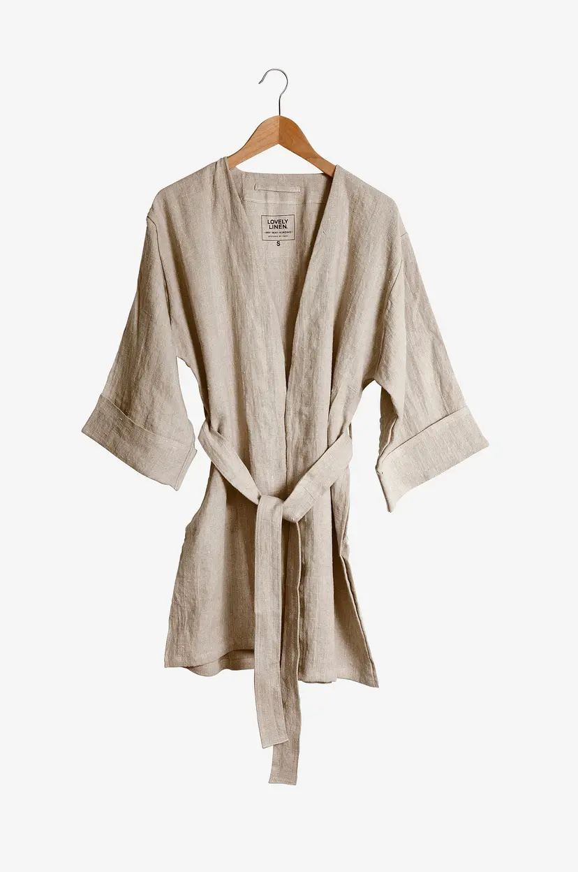 Lovely Linen Kimono Lovely i vasket lin - Beige