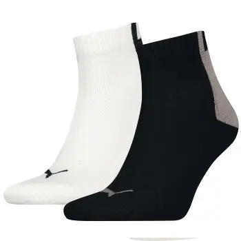 Puma Puma Strømper 2P Men Logo Block Quarter Socks Svart/Hvit Str 39/42 Herre