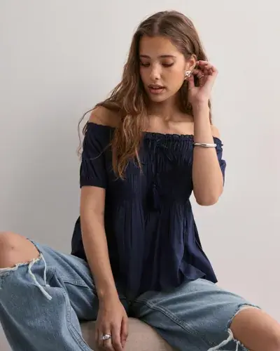 Nelly Nelly - Blå - Tassel Blouse