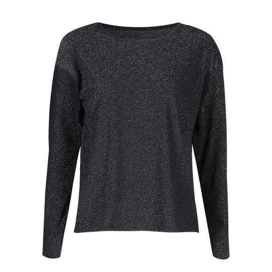 Liberté essentiel Liberté - Nuno Ls Boxy Blouse - Black Glitter