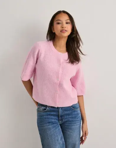 Pieces Pieces - Rosa - Pcsilly Ss O-Neck Knit Cardigan Noo