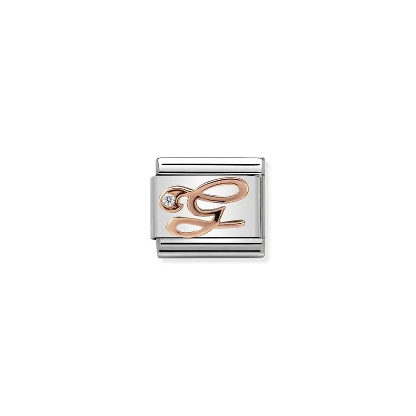 Nomination Letter G w/ Cubic Zirconia Rose Gold
