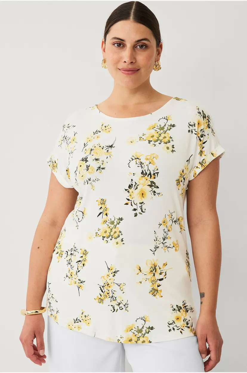 Zizzi Topp vMalis S/S Tee - Gul