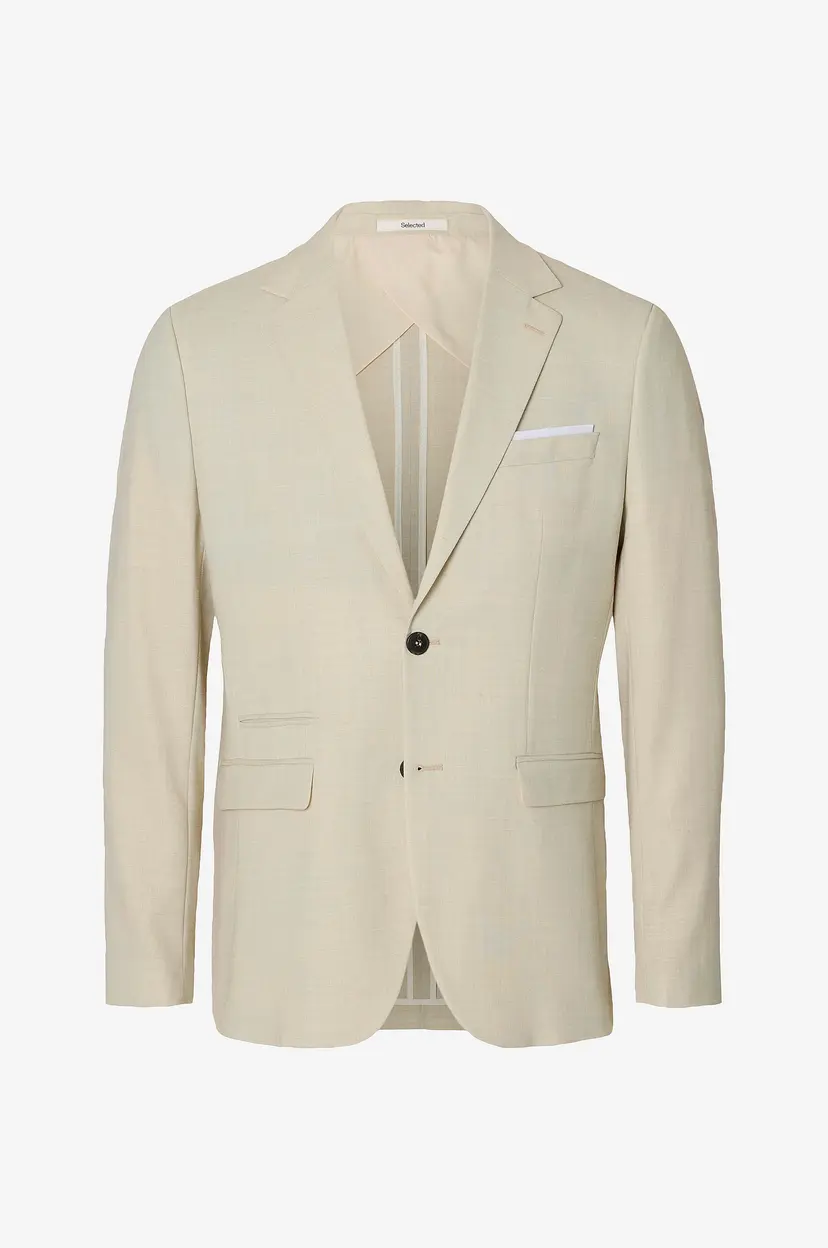Selected Men Blazer slhSlim-Oasis Linen Blz B Noos - Hvit