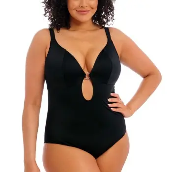 Elomi Elomi Plain Sailing Non Wired Plunge Swimsuit Svart L 80 Dame