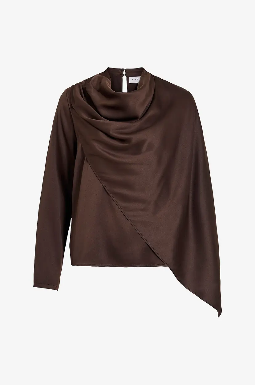 Vila Bluse Vicrazy Cape Top/Pty/Ka - Brun
