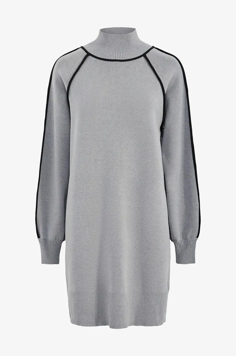Y.A.S Kjole yasCora High Neck LS Knit Dress - Grå