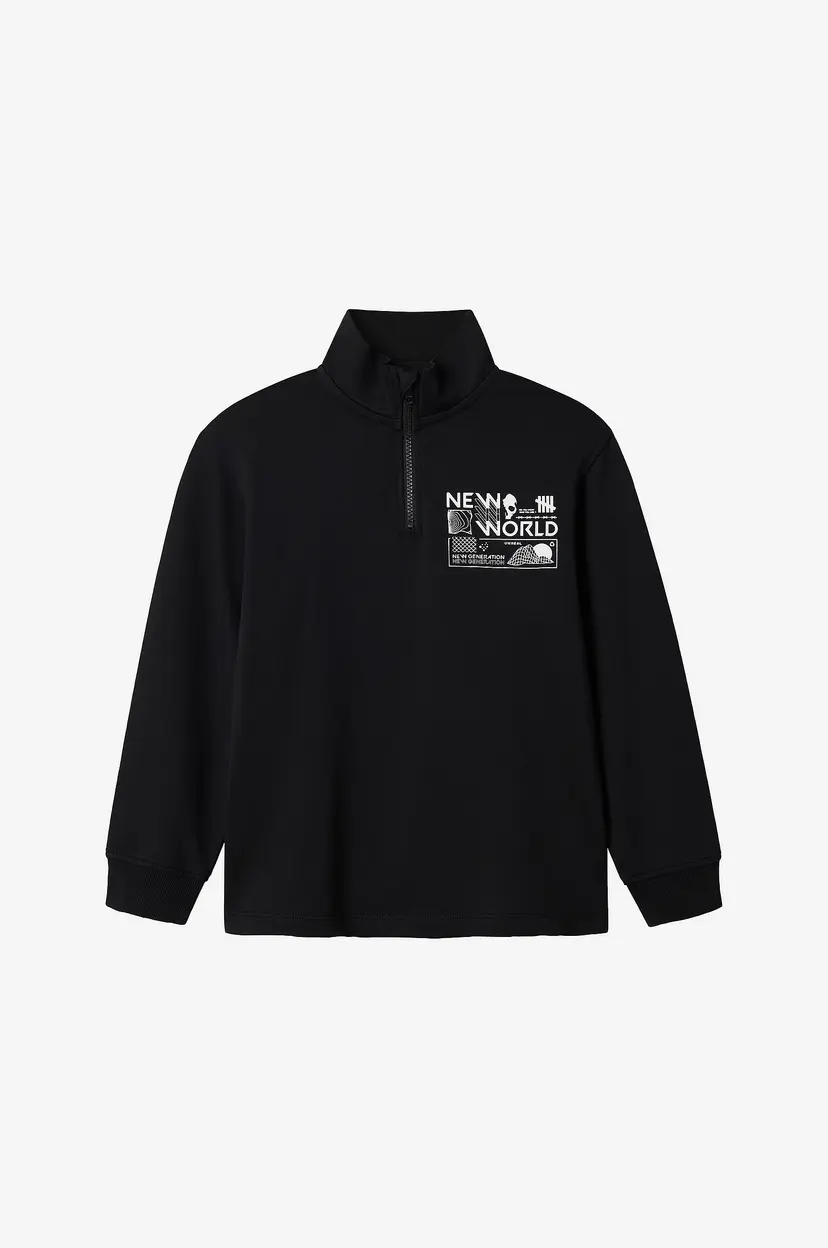 NAME IT Collegegenser nkmKimba LS Nreg Half Zip Sweat Unb - Svart