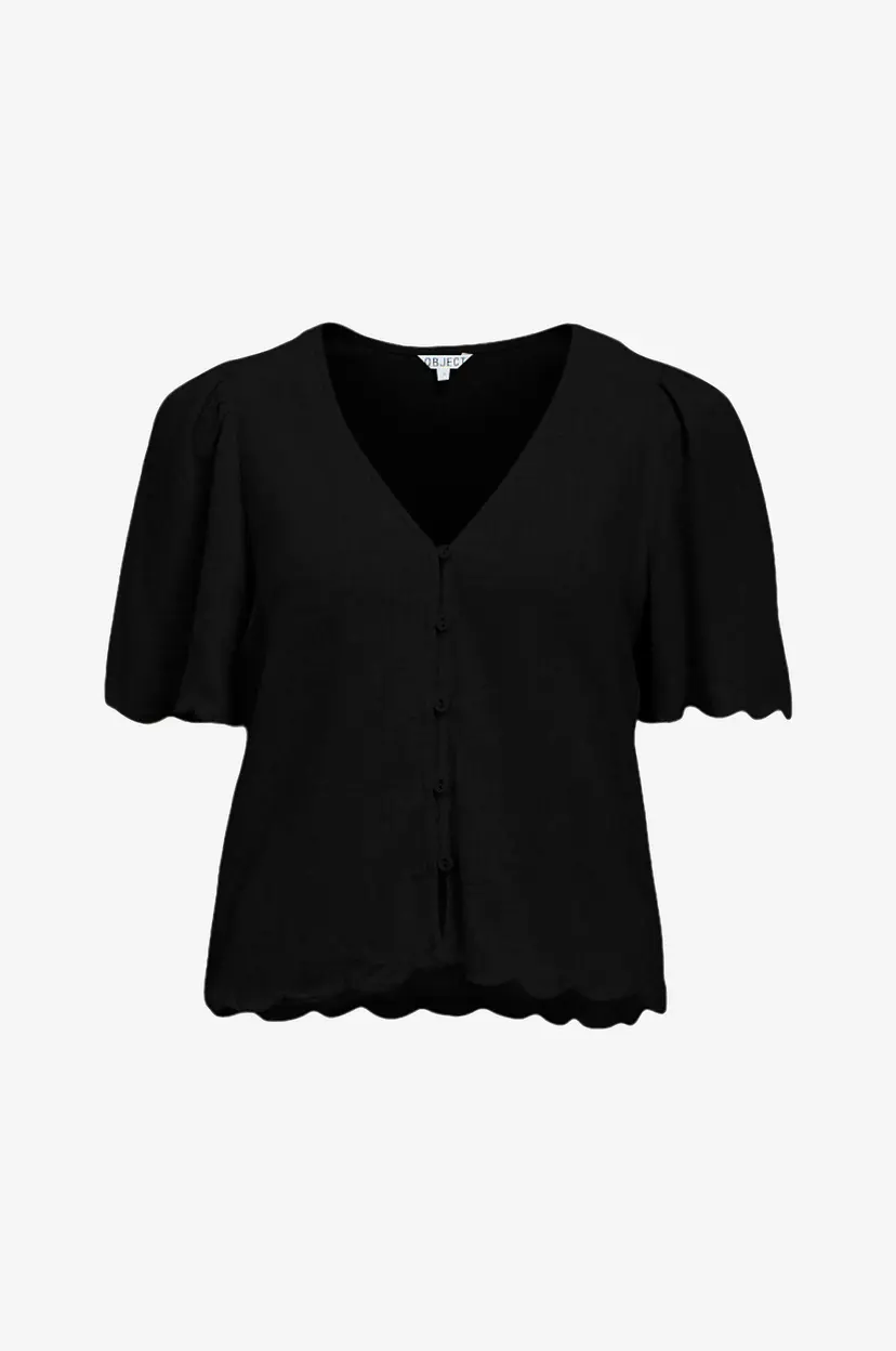 Object Collectors Item Bluse objSanne 2/4 LO V-neck Top - Svart