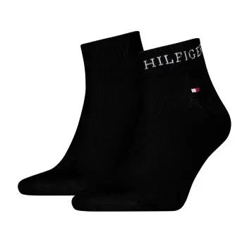 Tommy Hilfiger Tommy Hilfiger Strømper 2P Men Tab Quarter Socks Svart Str 43/46 Herre