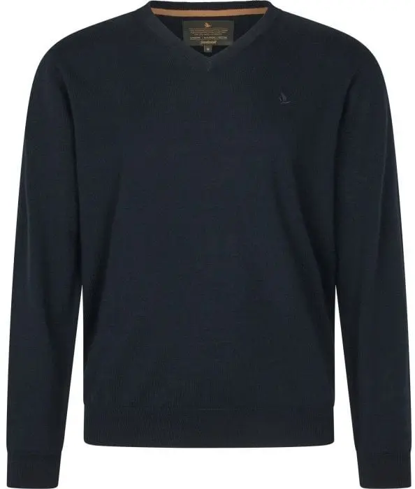 Seeland Seeland M's Pine V-Neck Pullover Dark Sapphire