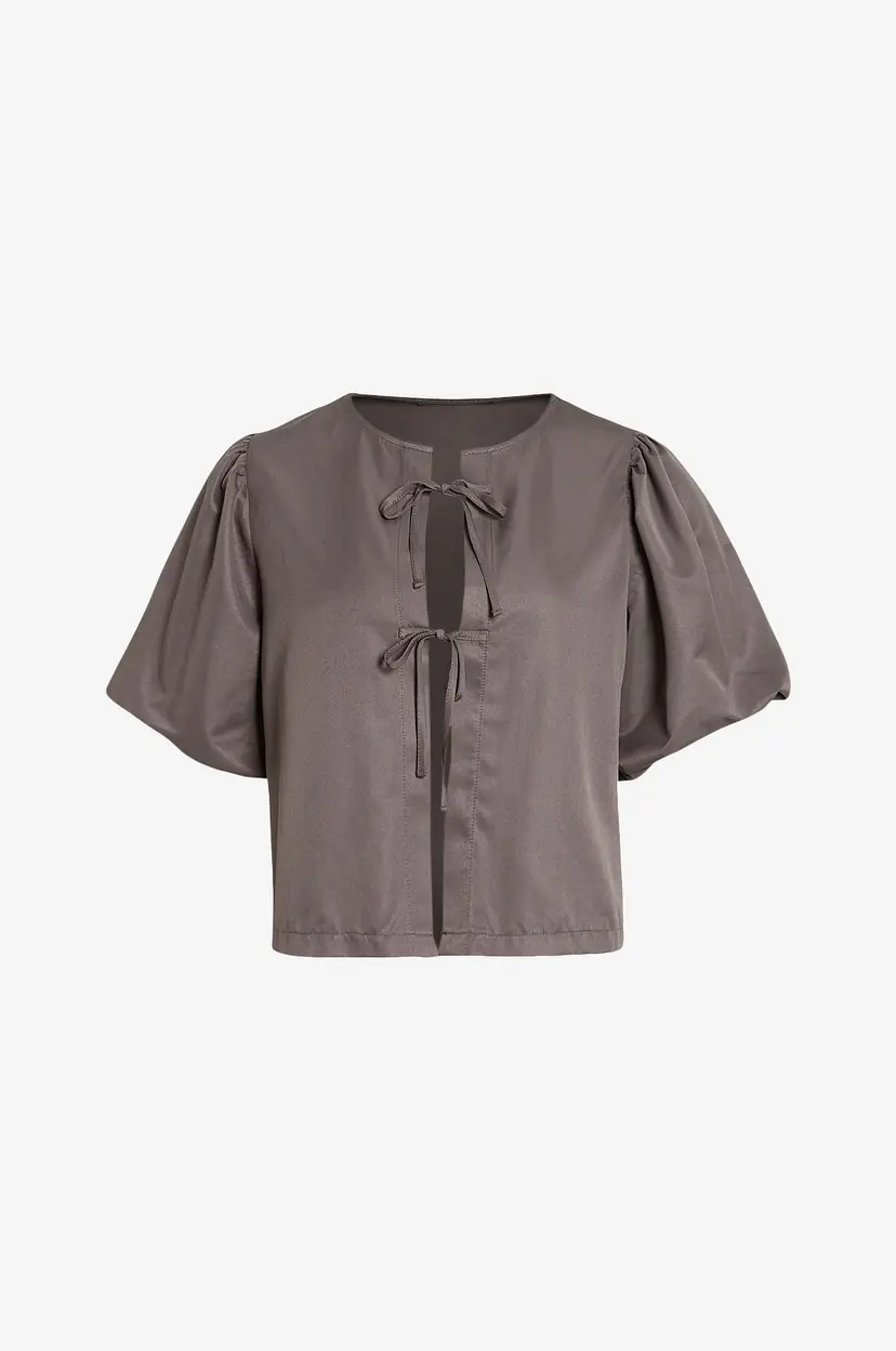 Vila Topp viSelva 2/4 Tie Detai - Grå