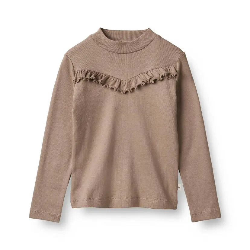 Wheat Wheat T-Shirt Rib Ls Rosetta Soft Brown (98 /3 år)
