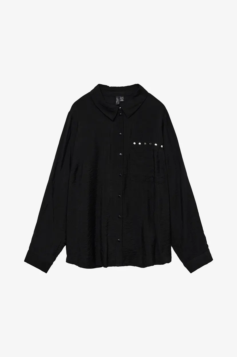 Vero Moda Curve Skjorte vmcFloella L/S Shirt Wvn Btq GA Cur - Svart