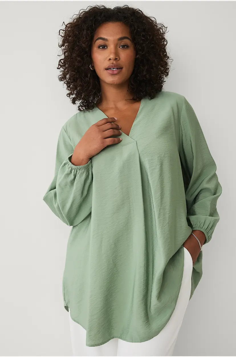 Ellos Plus collection Tunika med plissé detalj - Grønn
