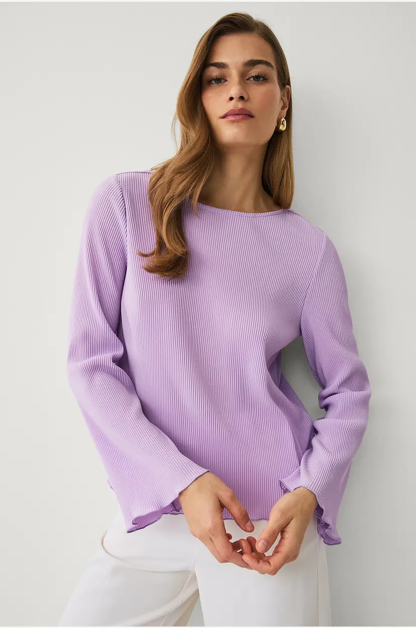 Ellos Collection Trikotbluse med plisseringer - Rosa