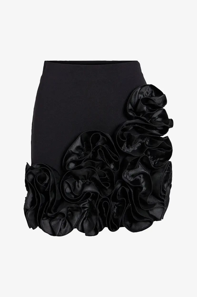 Vila Skjørt viLisse Short Frill - Svart