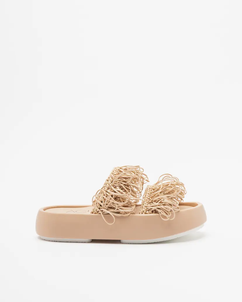 Agl AGL BULLE FRINGE Beige Platform sandals
