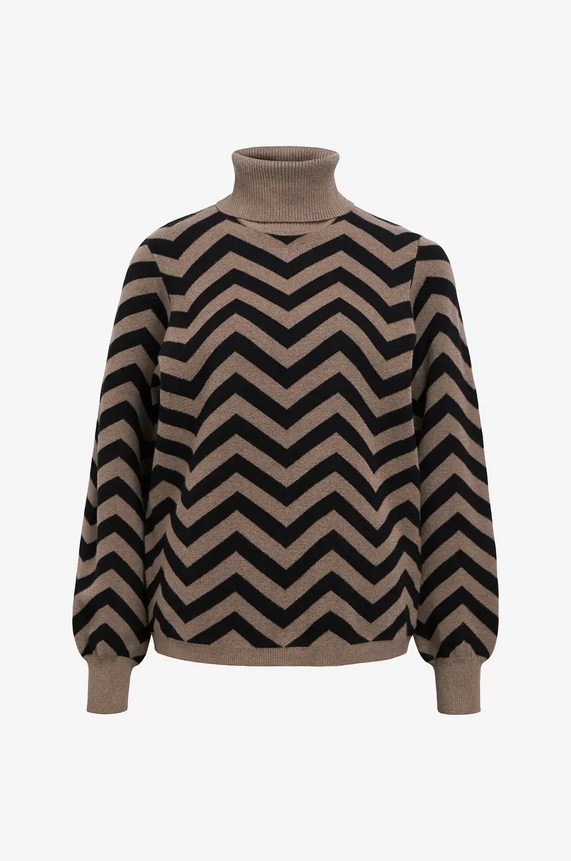 Object Collectors Item Genser objRay L/S Knit Rollneck Pullover - Brun