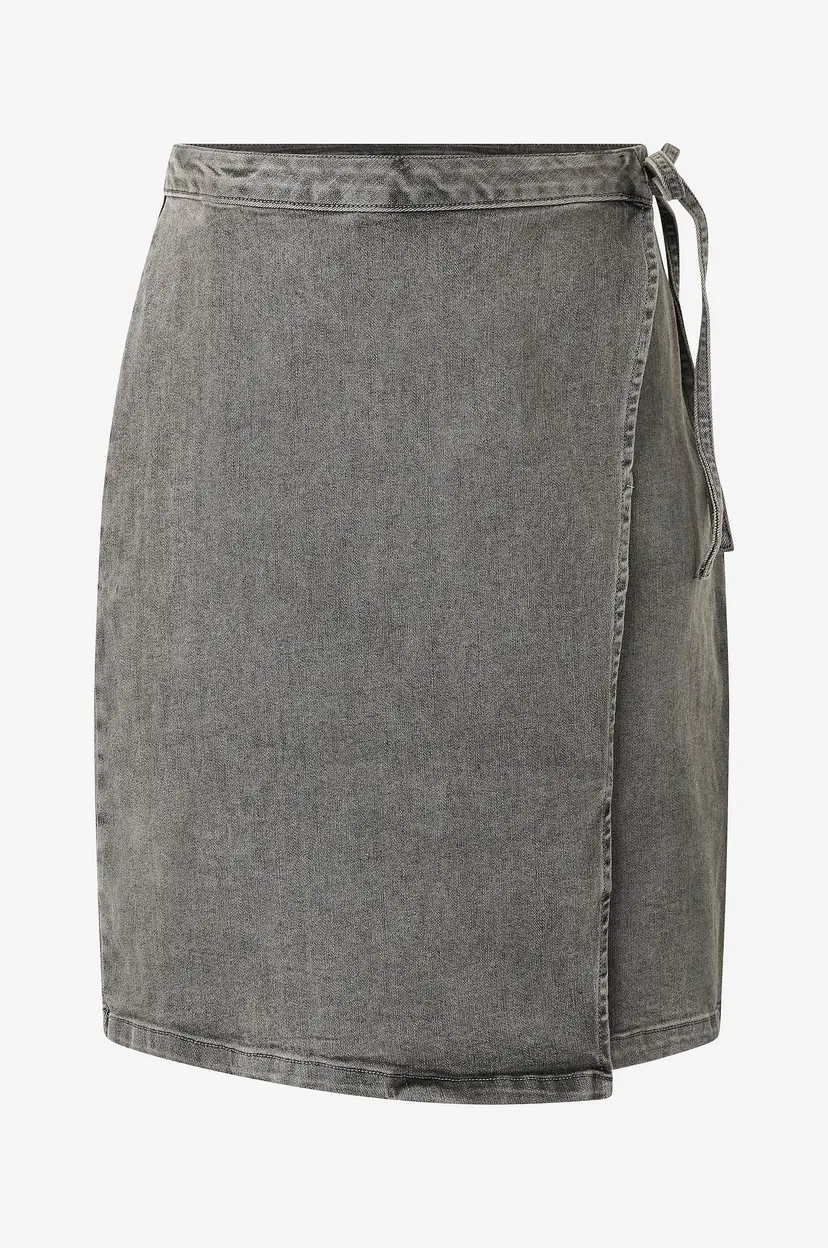 KAFFE Curve Denim skjørt kcSina Wrap Denim Skirt - Grå