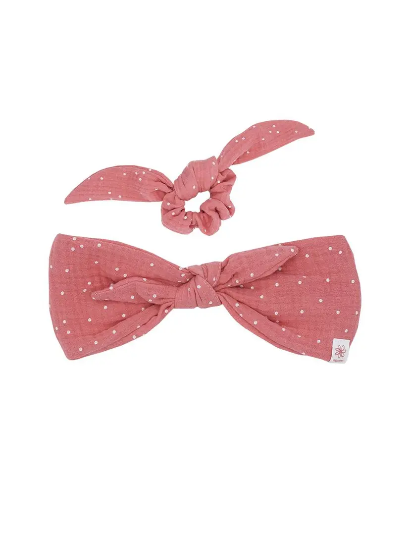 Maximo Maximo Musselin Headband Rust-Weiß-Punkte