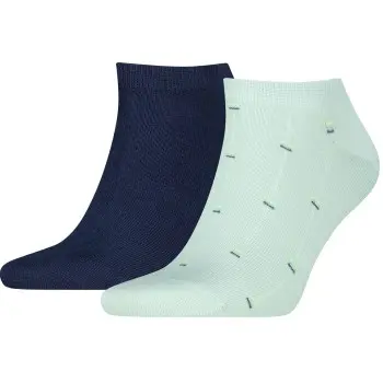 Tommy Hilfiger Tommy Hilfiger Strømper 2P Cotton Sneaker Socks Small Pattern Blå/Grønn Str 39/42 Herre