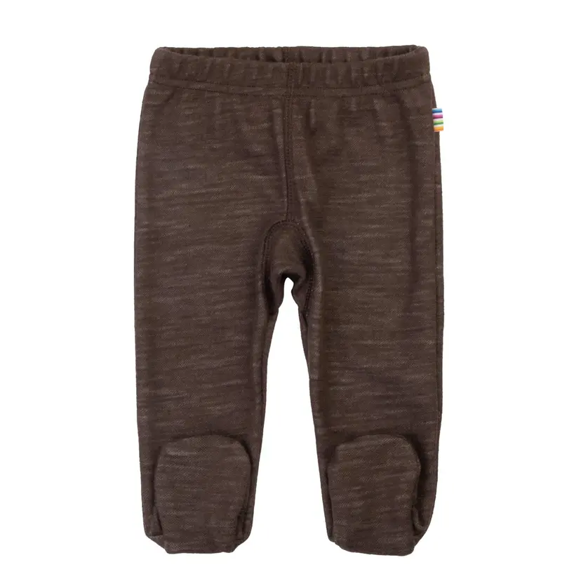 Joha Leggings med fot i ull/bambus Mørk brun
