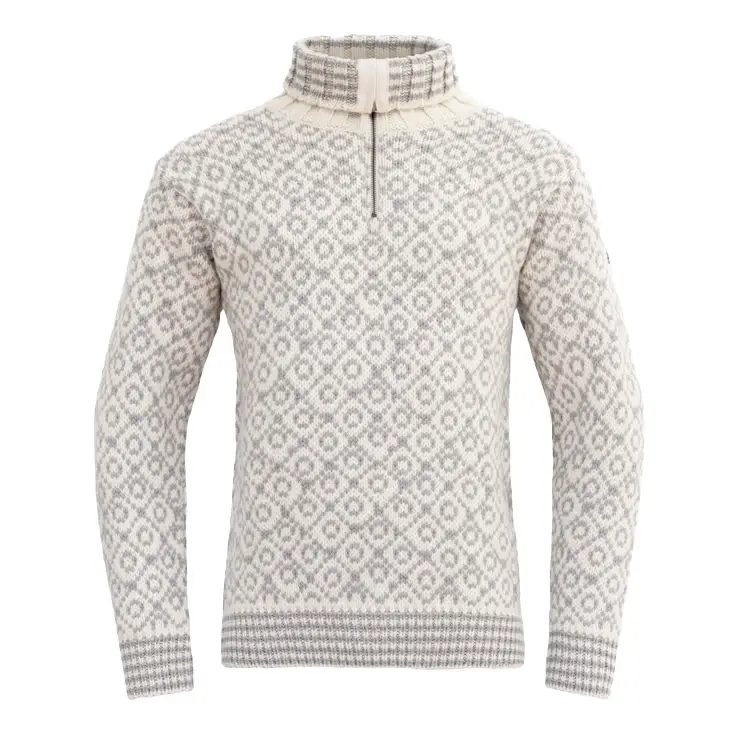 Devold Devold Unisex Svalbard Wool Zip Neck Offwhite/grey