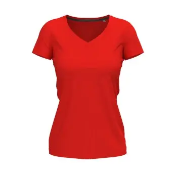 Stedman Stedman Claire V-neck Rød ringspunnet bomull Dame