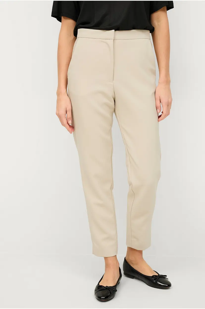 Ellos Collection Stretchbukser med høy midje - Beige