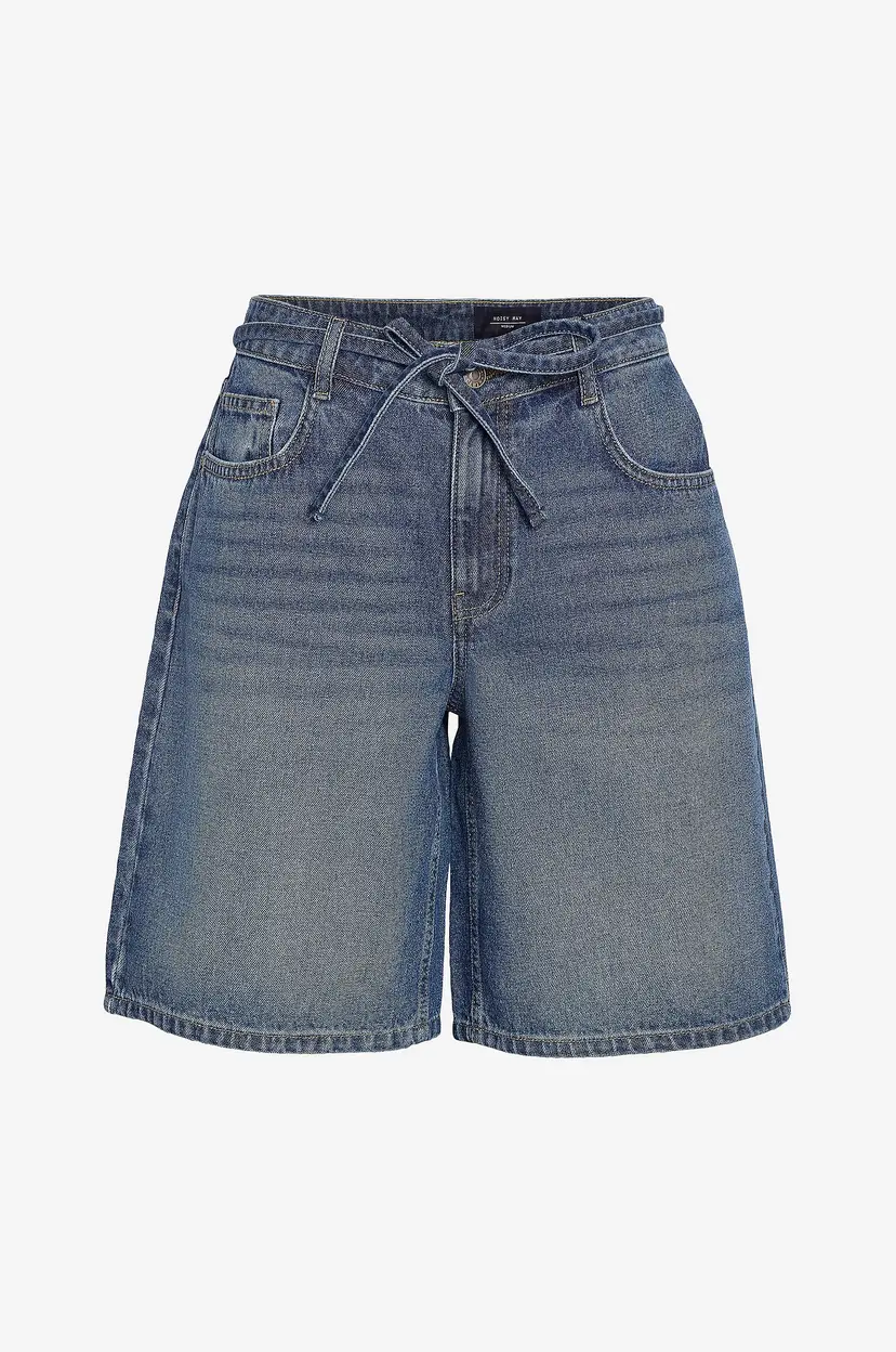 Noisy May Curve Jeans-shorts nmMaisy MW Loose Cur Az426mb - Blå