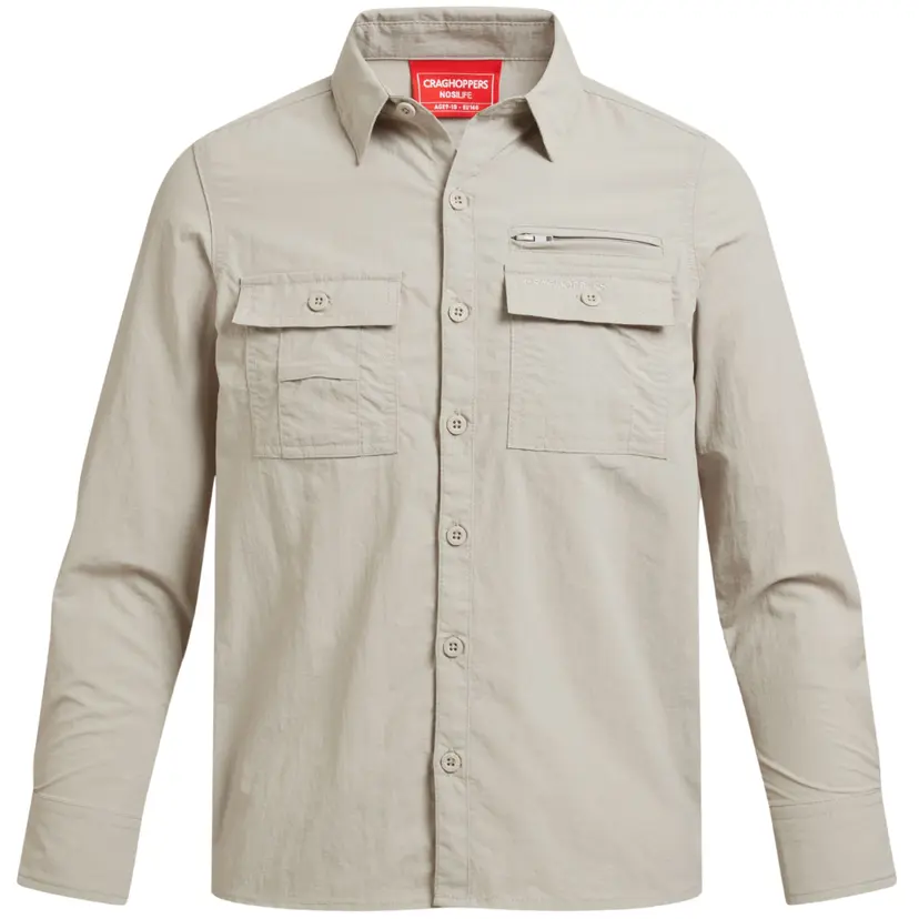 Craghoppers Craghoppers NosiLife Adventure Long Sleeved Shirt Kids Parchment