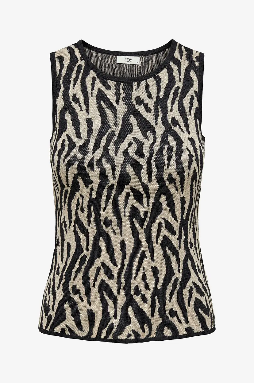 JDY Topp jdyMarble S/L O-neck Jacq Top Knt - Svart