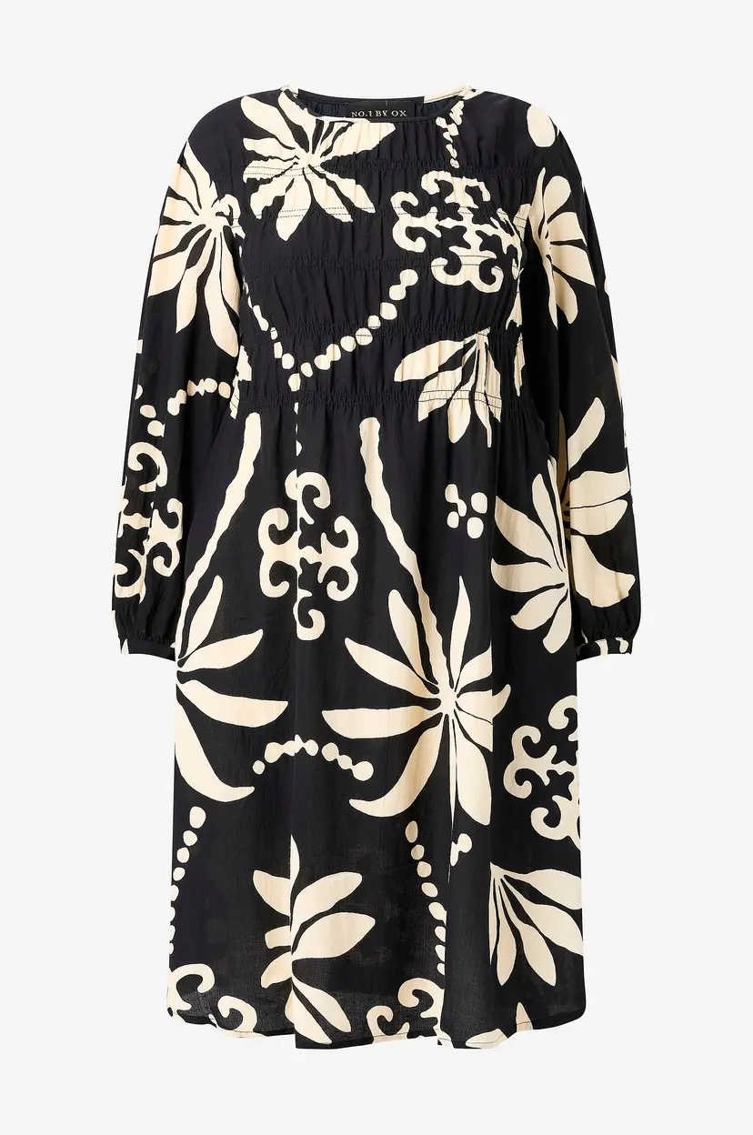 NO. 1 BY OX Kjole Long w Smock Top - Svart