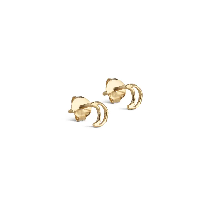 Enamel Enamel - Organic Moon Stud i forgyldt - E496GB