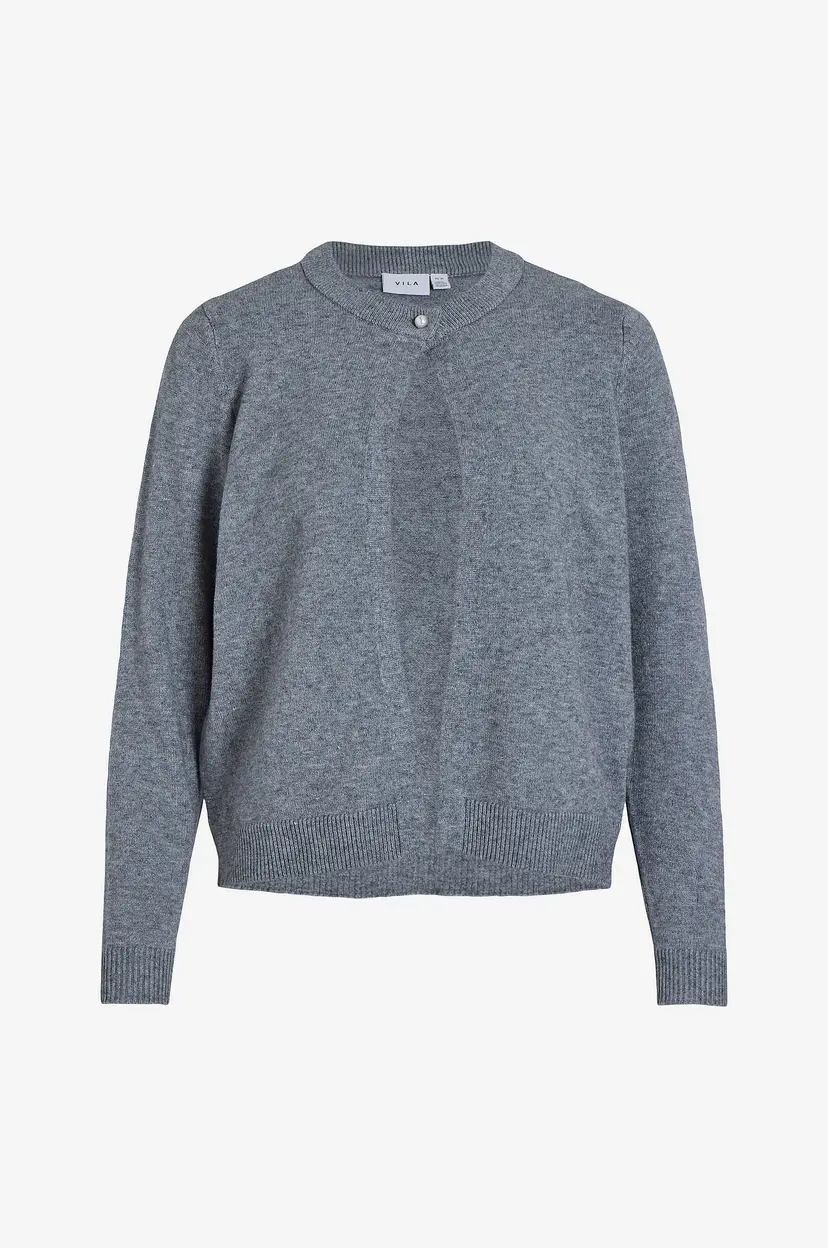 Vila Kardigan Vililo L/s O-neck Knit Cardigan/pb - Grå