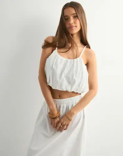 ONLY Only - Hvit - Onllou Life Emb Baloon Top Ptm