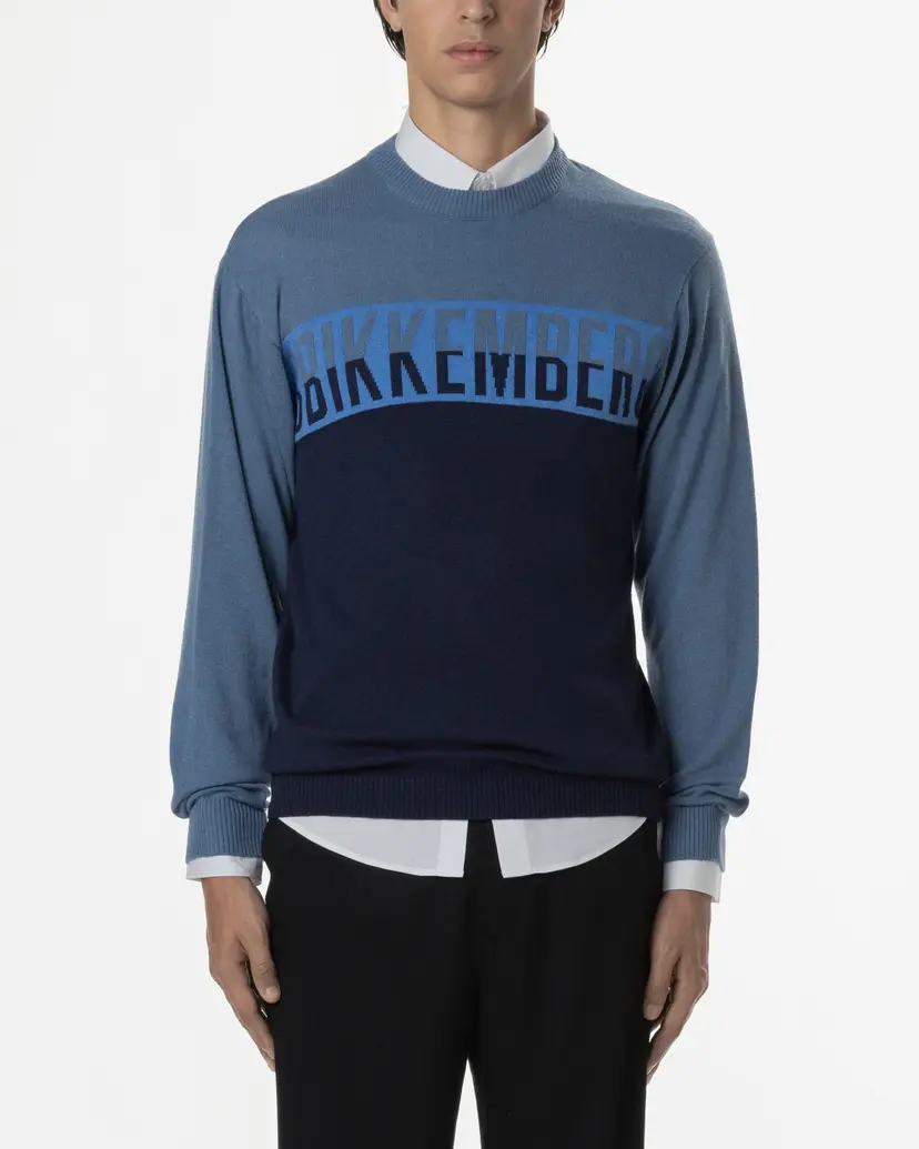 Bikkembergs Bikkembergs BMM0618 Blue Knitted sweatshirt