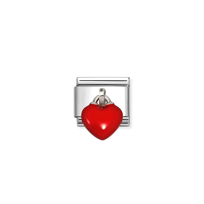 Nomination Silver Red Heart