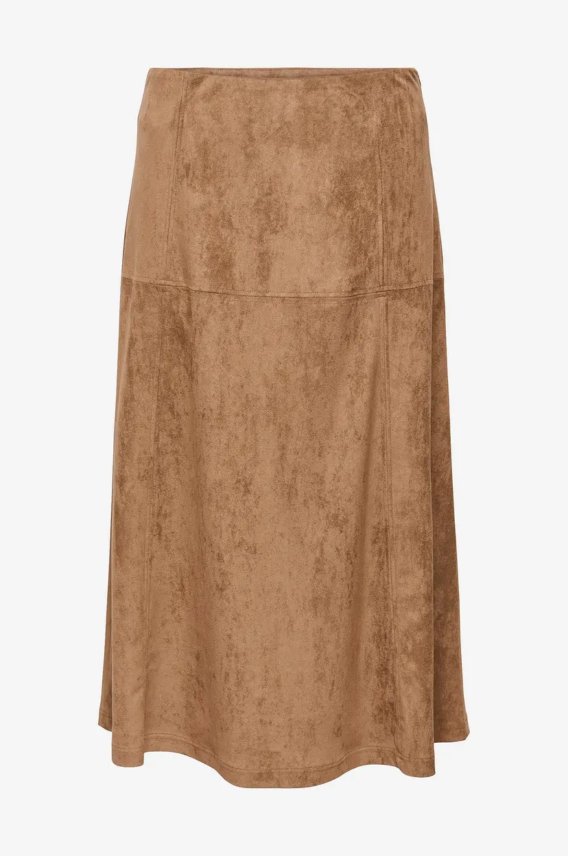 ONLY Skjørt onlLixa MW Long Faux Suede CC - Natur