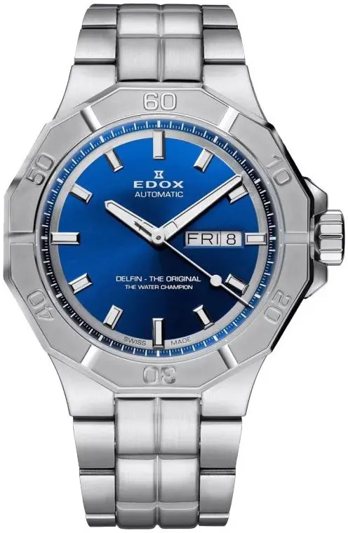 Edox Edox Herreklokke 88008-3M-BUIN Delfin The Original Blå/Stål Ø43 mm