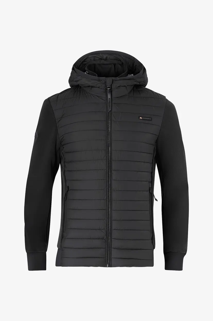 Superdry Jakke Hood Storm Fleece Hybrid Jkt - Svart