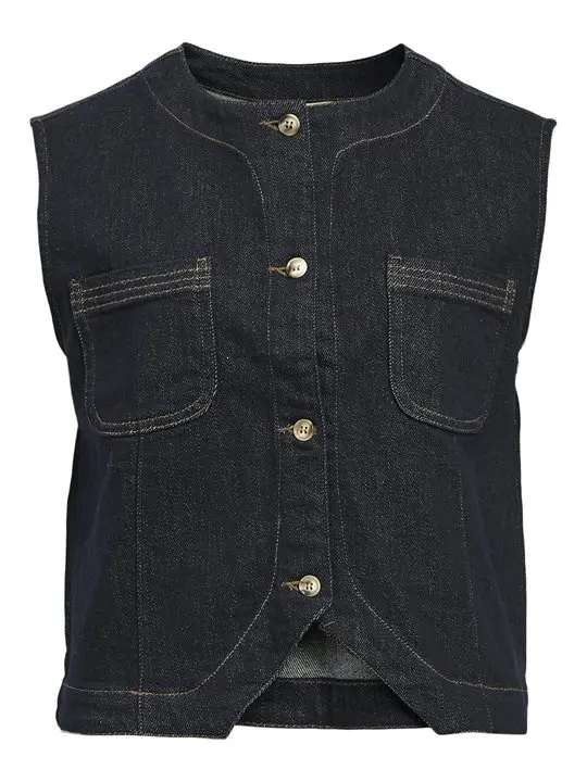 Object Object - Camilla Denim Waistcoat - Dark Blue Denim
