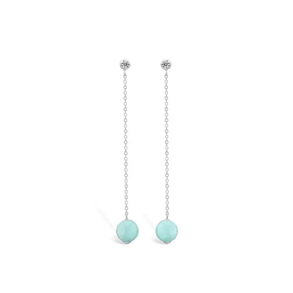 Blossom Blossom - Sølv øreringe med Amazonite sten - 21981597-53