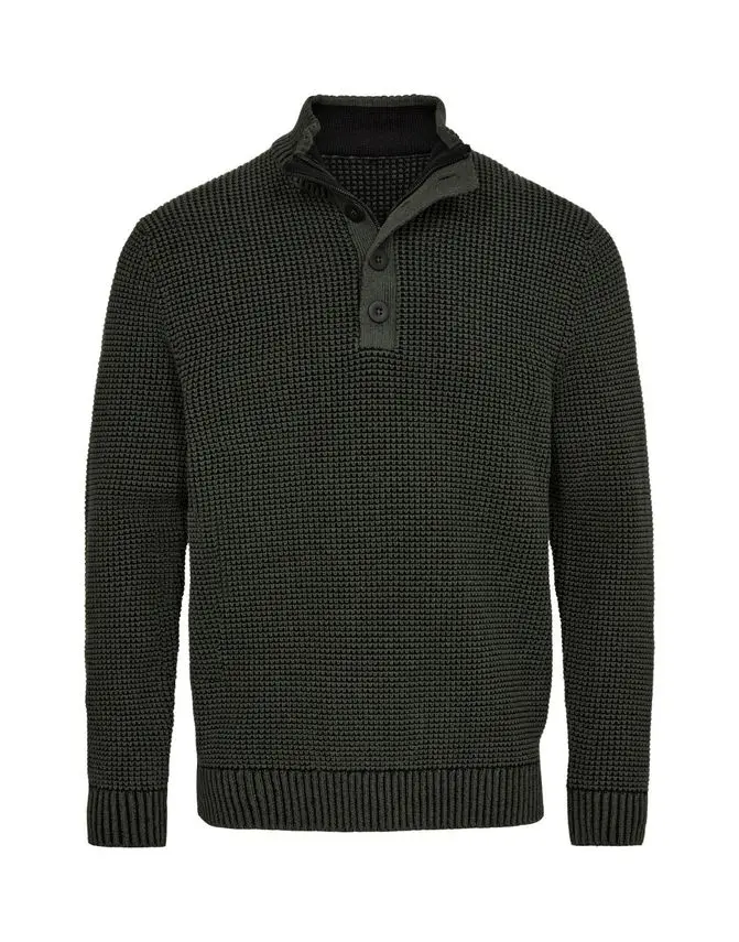 Black Blue Regular knit fit w. buttons