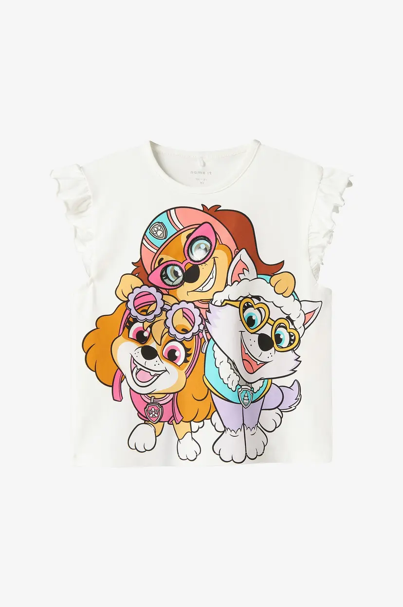 NAME IT Topp nmfMara Paw Capsl Nreg Top Box - Hvit