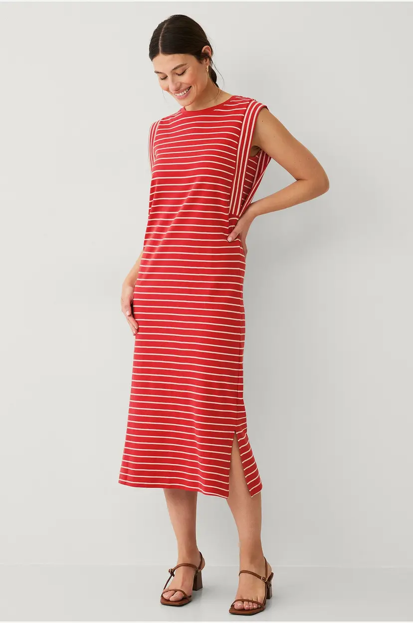 Vila Kjole viVeriana O-neck S/L Midi Dress - Rød
