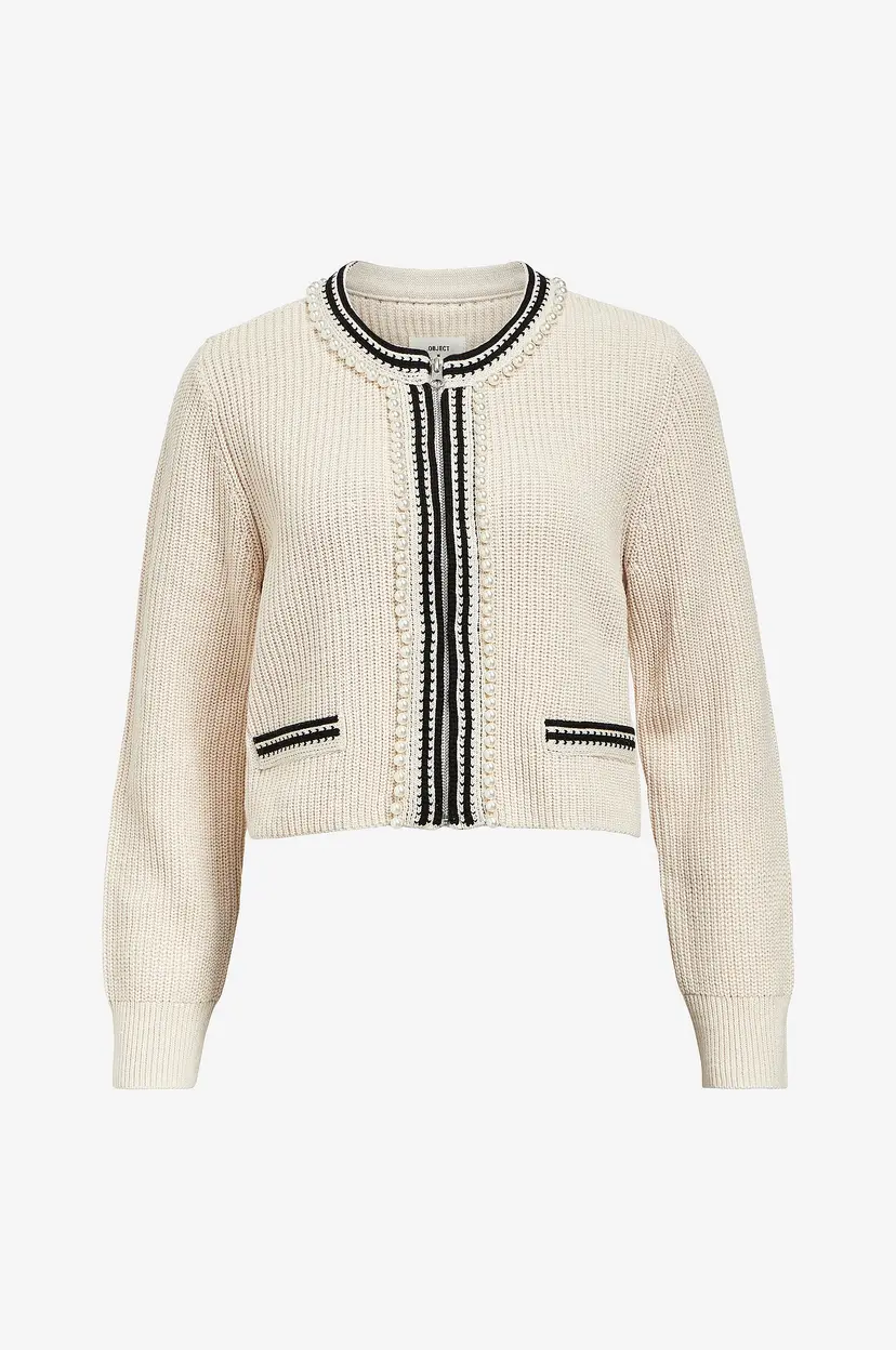 Object Collectors Item Kardigan objPerla LS RE Knit - Hvit