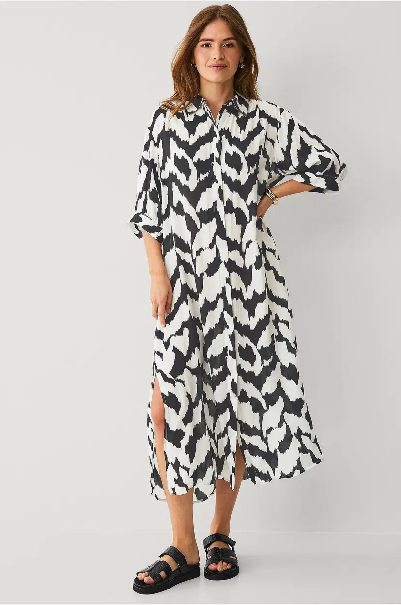 Saint Tropez Maxikjole Kelsiesz Shirt Dress - Svart