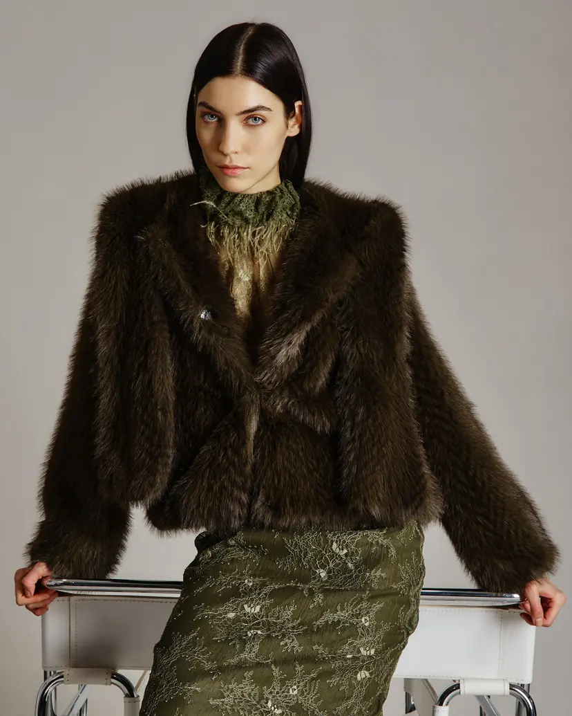 Nenette Nenette PALERMO Green Casaco de pelo